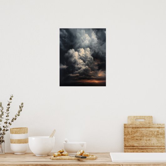 Moody Clouds Art Print Poster (Küche)
