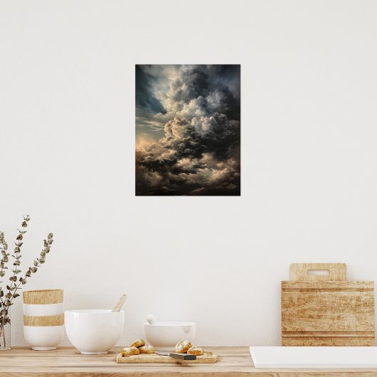 Moody Clouds Art Print Poster (Küche)