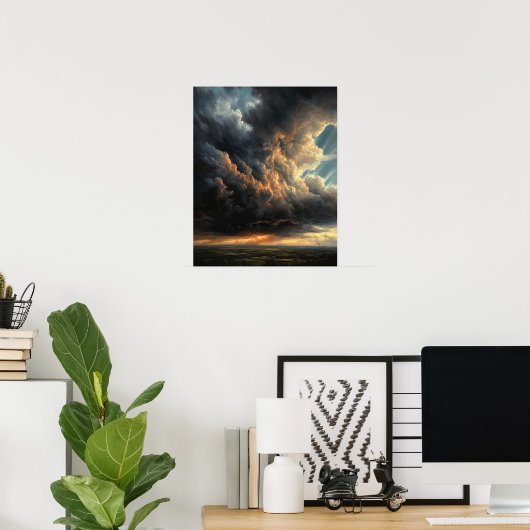 Moody Clouds Art Print Poster (Heimbüro)