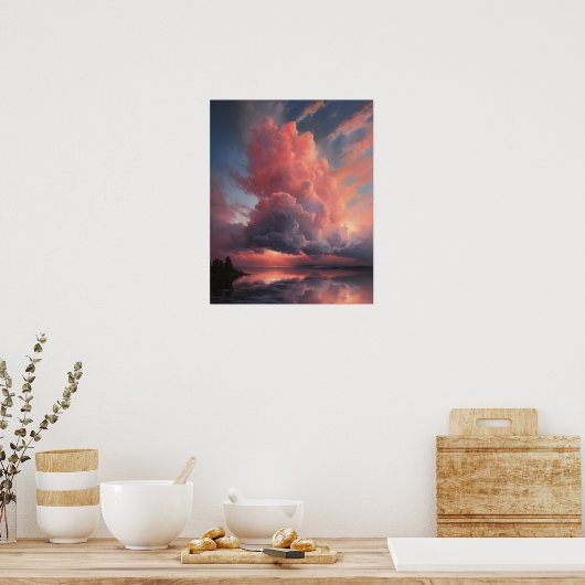 Moody Clouds Art Print Poster (Küche)