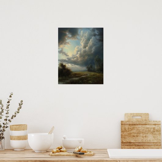 Moody Clouds Art Print Poster (Küche)