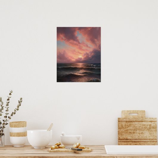 Moody Clouds Art Print Poster (Küche)