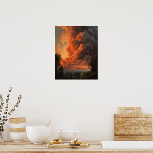 Moody Clouds Art Print Poster (Küche)