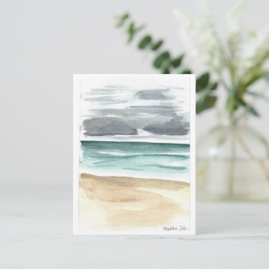 Moody Clouds über dem Meer Postkarte (Stehend Vorderseite)