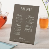 Moody Coffee Minimalist Boho Wedding Menu Sockelschild (In Situ)
