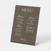 Moody Coffee Minimalist Boho Wedding Menu Sockelschild (Vorderseite)
