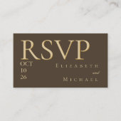 Moody Coffee Minimalist Boho Wedding RSVP Response Begleitkarte (Vorderseite)
