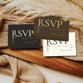 Moody Coffee Minimalist Boho Wedding RSVP Response Begleitkarte
