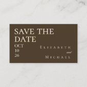 Moody Coffee Minimalist Save the Date QR Code RSVP Begleitkarte (Vorderseite)