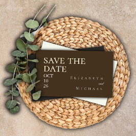 Moody Coffee Minimalist Save the Date QR Code RSVP Begleitkarte