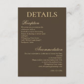 Moody Coffee Minimalist Script Wedding Details Begleitkarte (Vorderseite)