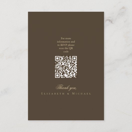 Moody Coffee Minimalist Script Wedding Details Begleitkarte (Rückseite)