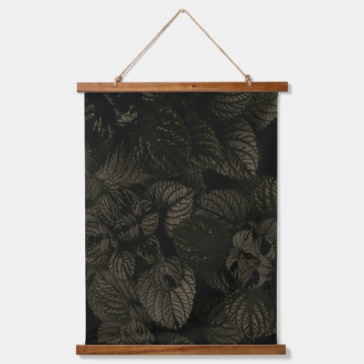 Moody Coleus Pflanze Art Wood Scroll Banner Wandteppich Mit Holzrahmen (Vorderseite)