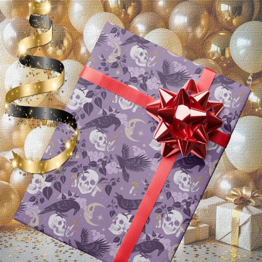 Moody Color Halloween Muster Wrapping Paper Roll Geschenkpapier