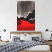 Moody Contemporary Painting Black Gray Red Art Leinwanddruck (Insitu (Schlafzimmer))