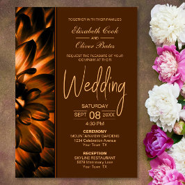 Moody Copper Floral Wedding Einladung