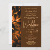 Moody Copper Floral Wedding Einladung (Vorderseite)