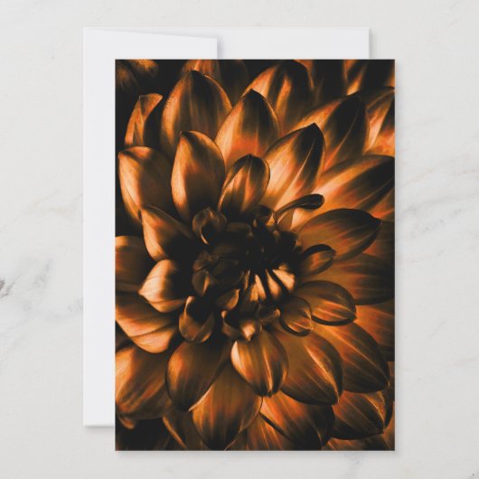 Moody Copper Floral Wedding Einladung (Rückseite)