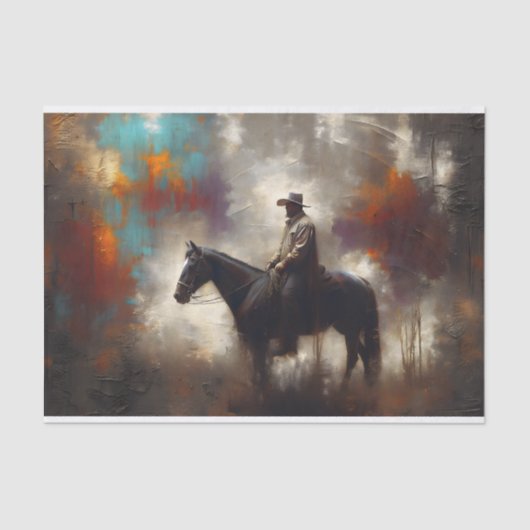 Moody Cowboy Decoupage Seidenpapier (Vorderseite)