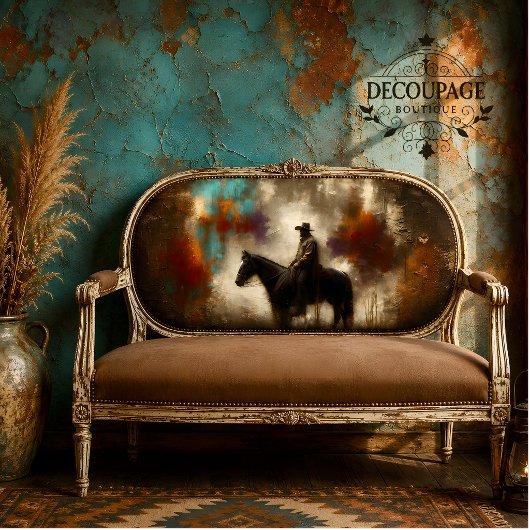 Moody Cowboy Decoupage Seidenpapier