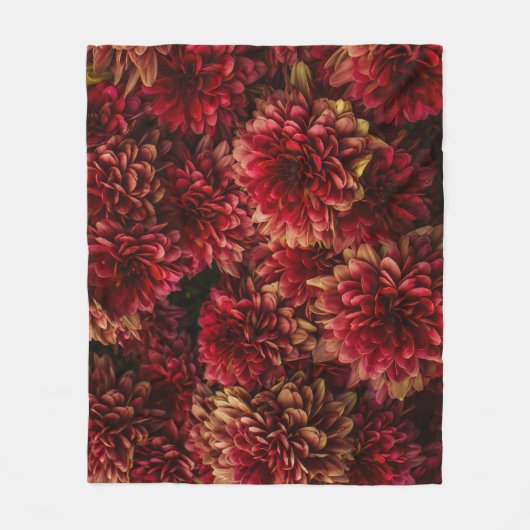 Moody Dahlia Blume Dark Texture Fleecedecke (Vorderseite)