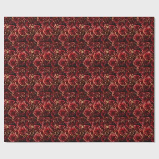 Moody Dahlia Blume Dark Texture Geschenkpapier (Flach)