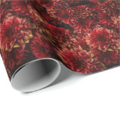 Moody Dahlia Blume Dark Texture Geschenkpapier (Rolleneckpunkt)