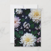Moody Dahlia Blumenhochzeit RSVP grün (Rückseite)