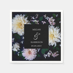 Moody Dahlia Floral Serviette
