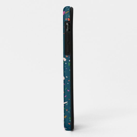 Moody Dark Aquamarin Terrazzo Phone Case (Hinten/Links)