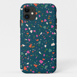Moody Dark Aquamarin Terrazzo Phone Case