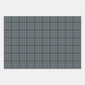 Moody Dark Charcoal Grey and Teal Tartan Plaid Geschenkpapier Set (Vorderseite 2)