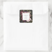 Moody Dark Floral Elegante Business Card Quadratischer Aufkleber (Tasche)