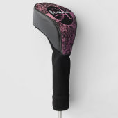 Moody Dark Floral on Pink Monogram Golf Headcover (angewinkelt)