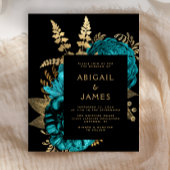 Moody Dark Floral Turquoise Gold Hochzeit