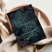 Moody Dark Floral Wedding Save The Date