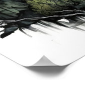 Moody Dark Forest Watercolor Poster (Ecke)