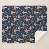 Moody Dark Navy Fungi | Dark Academia Luxury Gift Sherpadecke (Vorderseite (Horizontal))