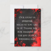 Moody Dark Red Rose Wedding Thank You Note Dankeskarte (Vorderseite)