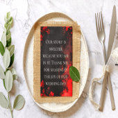 Moody Dark Red Rose Wedding Thank You Note Dankeskarte