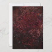 Moody Dark Romance Wedding Burgundy Gold Einladung (Rückseite)