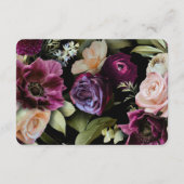 Moody Dark Romantic Floral Elegante Wedding Begleitkarte (Rückseite)