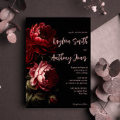 Moody dark Vintag Blume Hochzeit Einladung