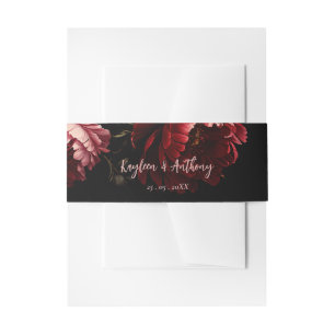 Moody dark Vintag Blume Hochzeit Einladungsbanderole