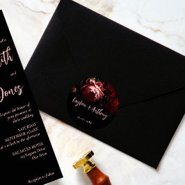 Moody dark Vintag Blume Hochzeit Runder Aufkleber