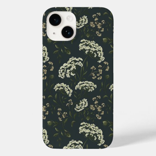Moody Dark Vintag Floral Print Phone Case (Rückseite)