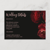 Moody dark Vintage Blume Hochzeitsdetails Begleitkarte (Vorderseite)