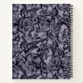 Moody Deep Navy Blue Floral Bullet Journal Bujo Notizblock (Rückseite)