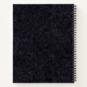 Moody Deep Navy Blue Floral Muster Notizblock (Rückseite)
