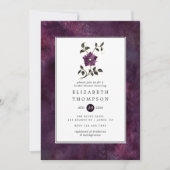 Moody Deep Plum Velvet Brautparty Einladung (Vorderseite)
